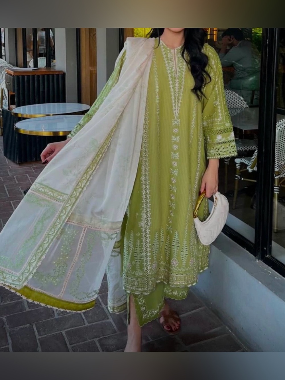 Lime Green Embroidered Kurta Brand Suffuse